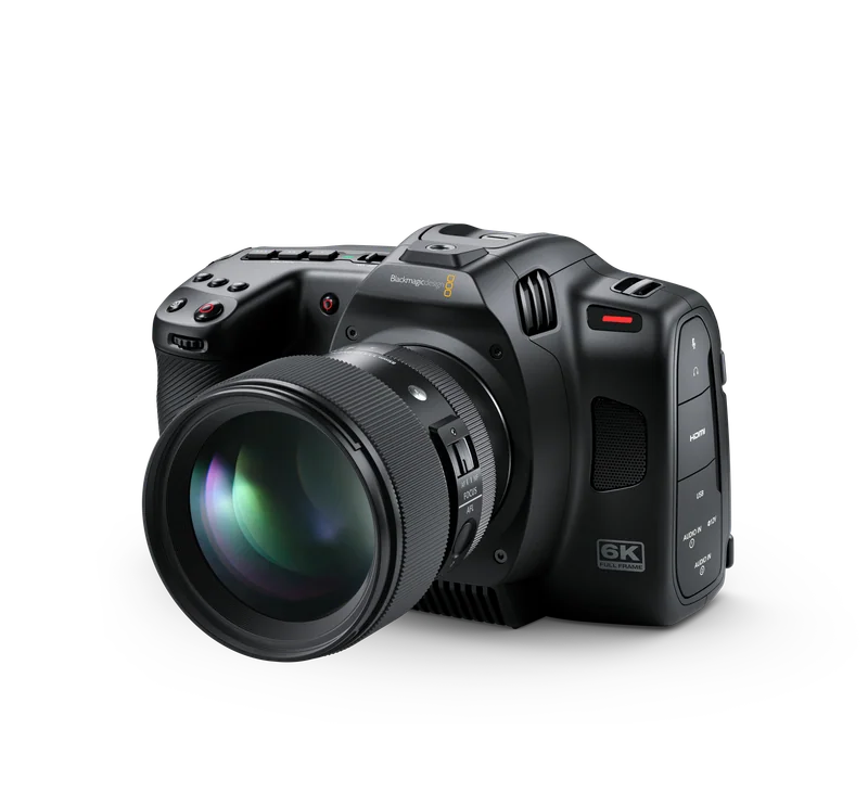 Cinema Camera 6K with a lens attached; lens not included in body price