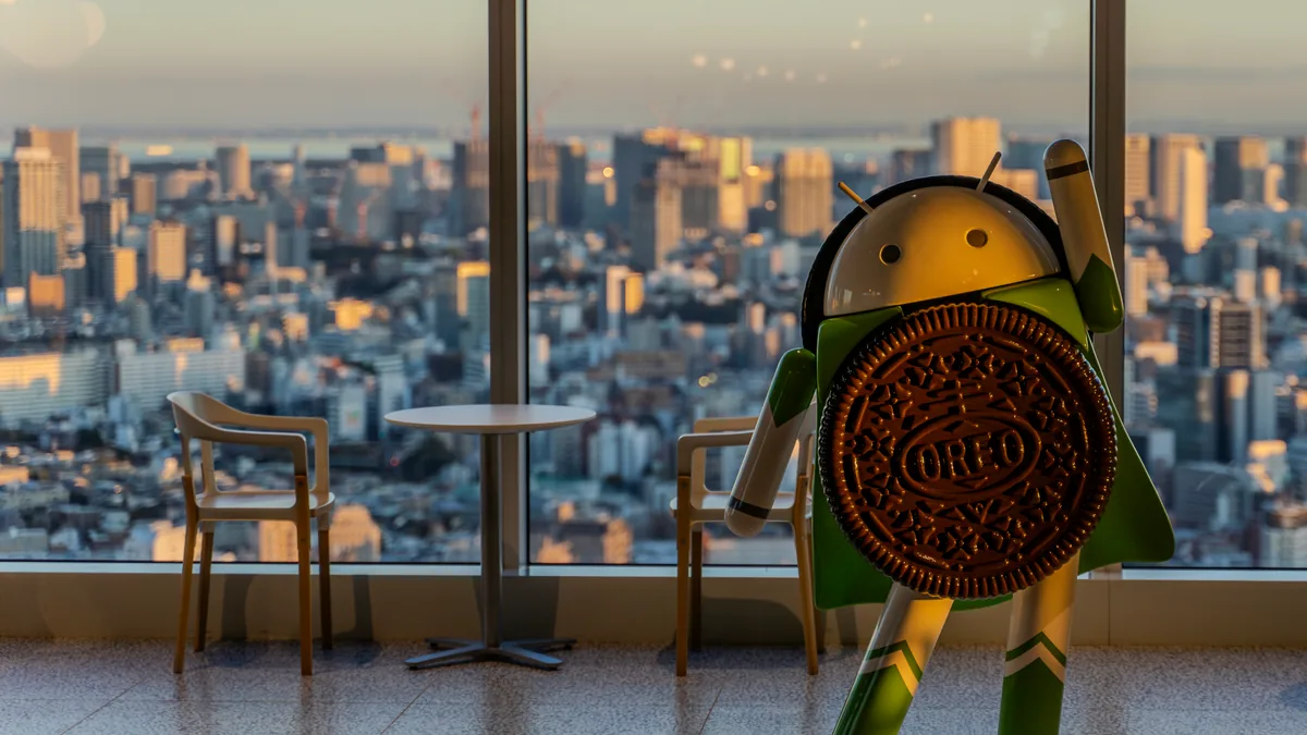 An Android mascot display at Google's Tokyo office.