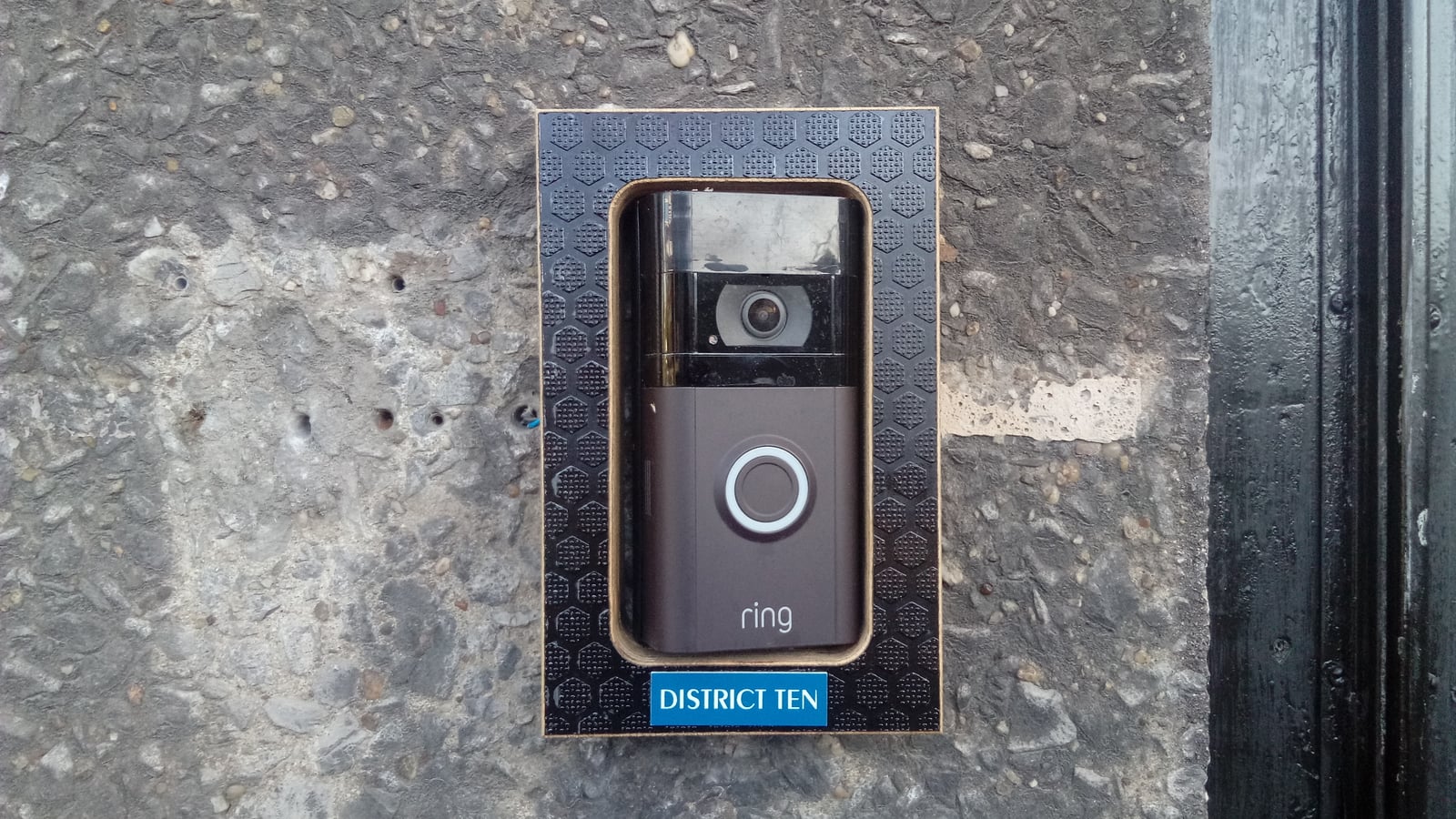 Archive photograph of an older Ring doorbell at a Rotterdam entrance in 2020; not Ring’s new smart lock or current indoor camera.